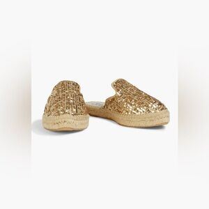 MANEBÍ Sequined Mesh Espadrille Slippers Light Pink
